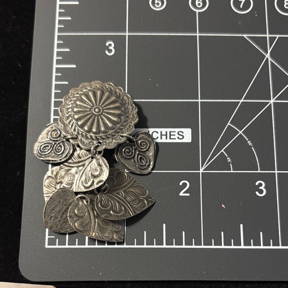 Heart Concho Waterfall Cha Cha Earrings Pressed Hearts - Picture 4 of 12